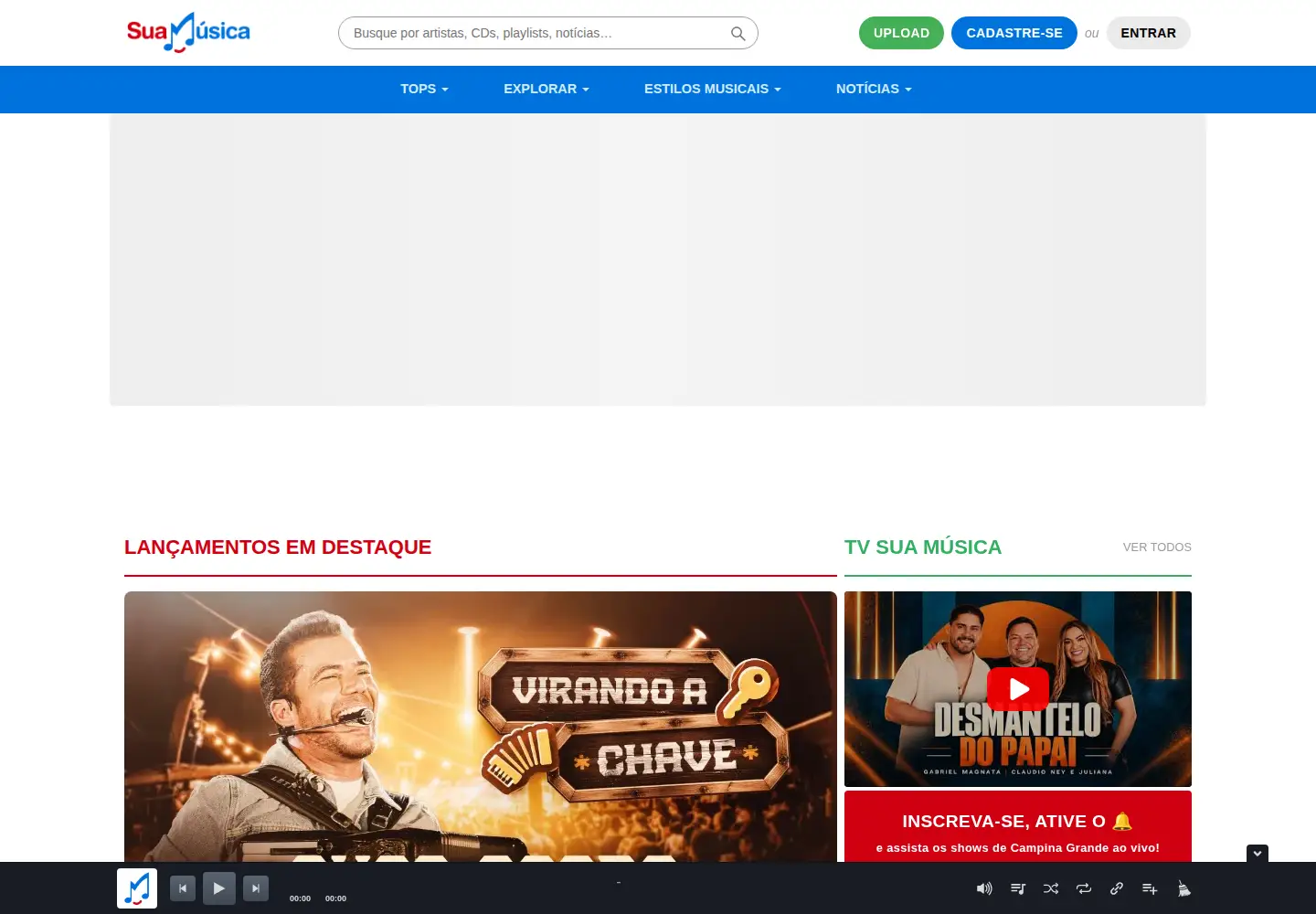 Screenshot of suamusica.com.br