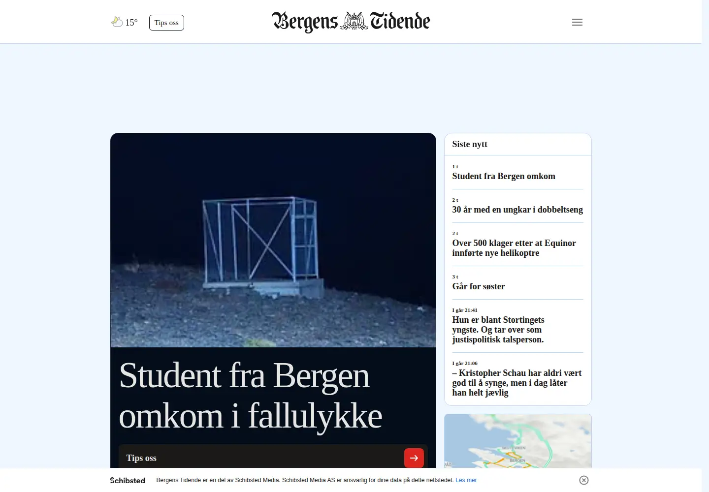 Screenshot of bt.no