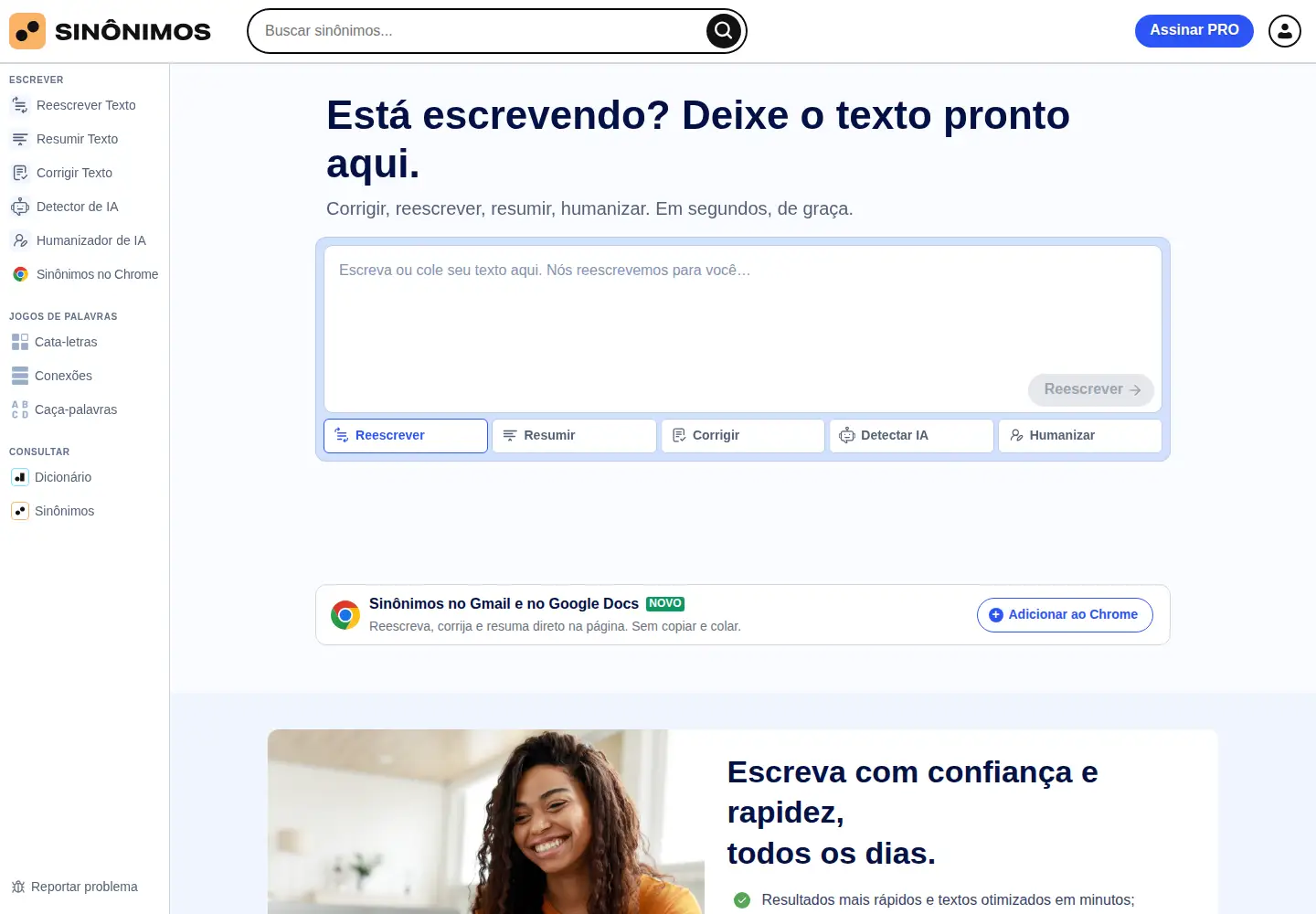 Screenshot of sinonimos.com.br