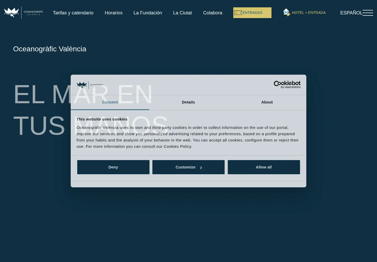 Screenshot of oceanografic.org