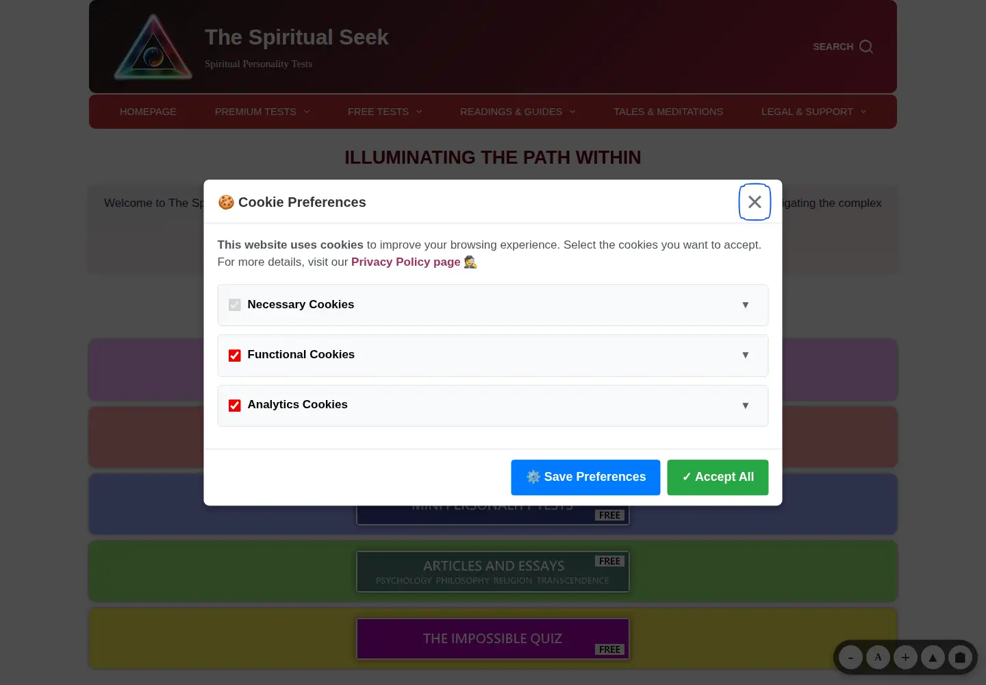 Screenshot of spiritualseek.com