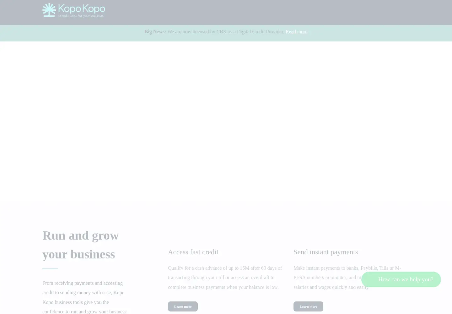 Screenshot of kopokopo.co.ke