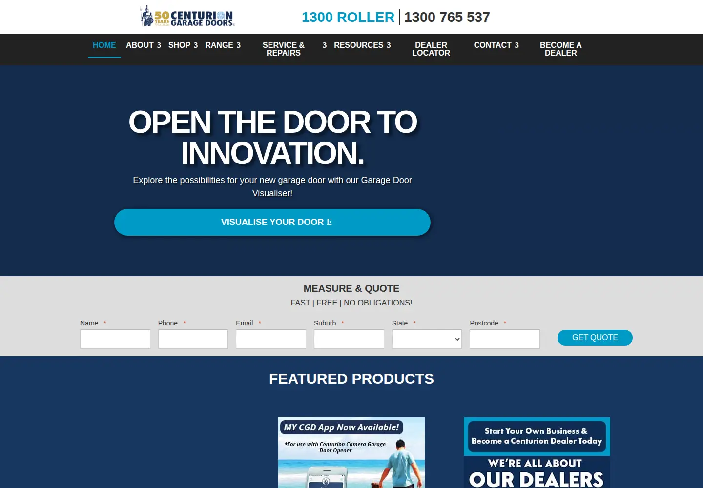 Screenshot of cgdoors.com.au
