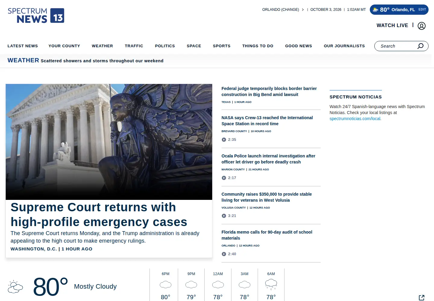 Screenshot of mynews13.com