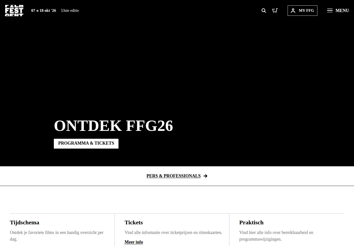 Screenshot of filmfestival.be