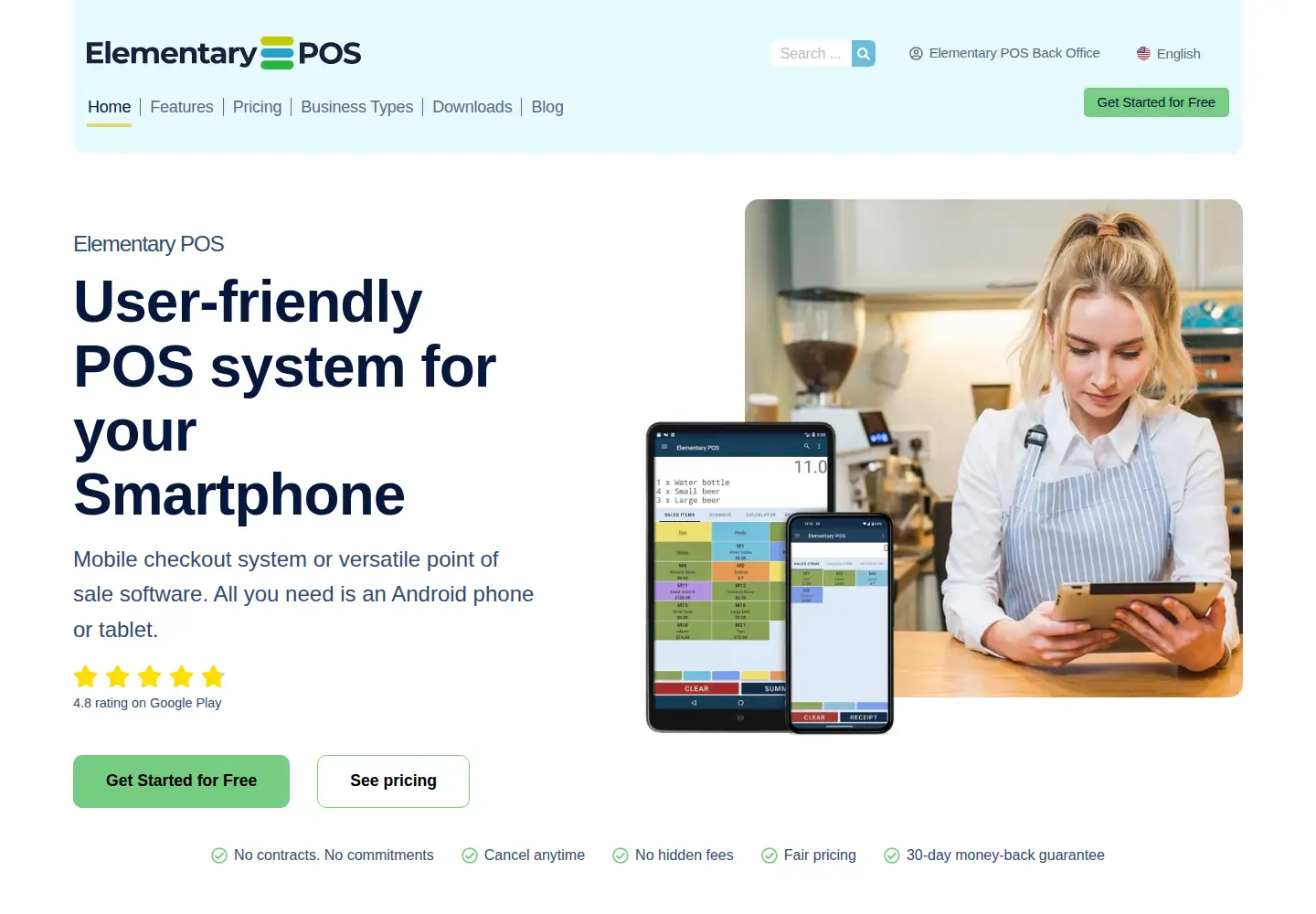 Screenshot of elementarypos.com