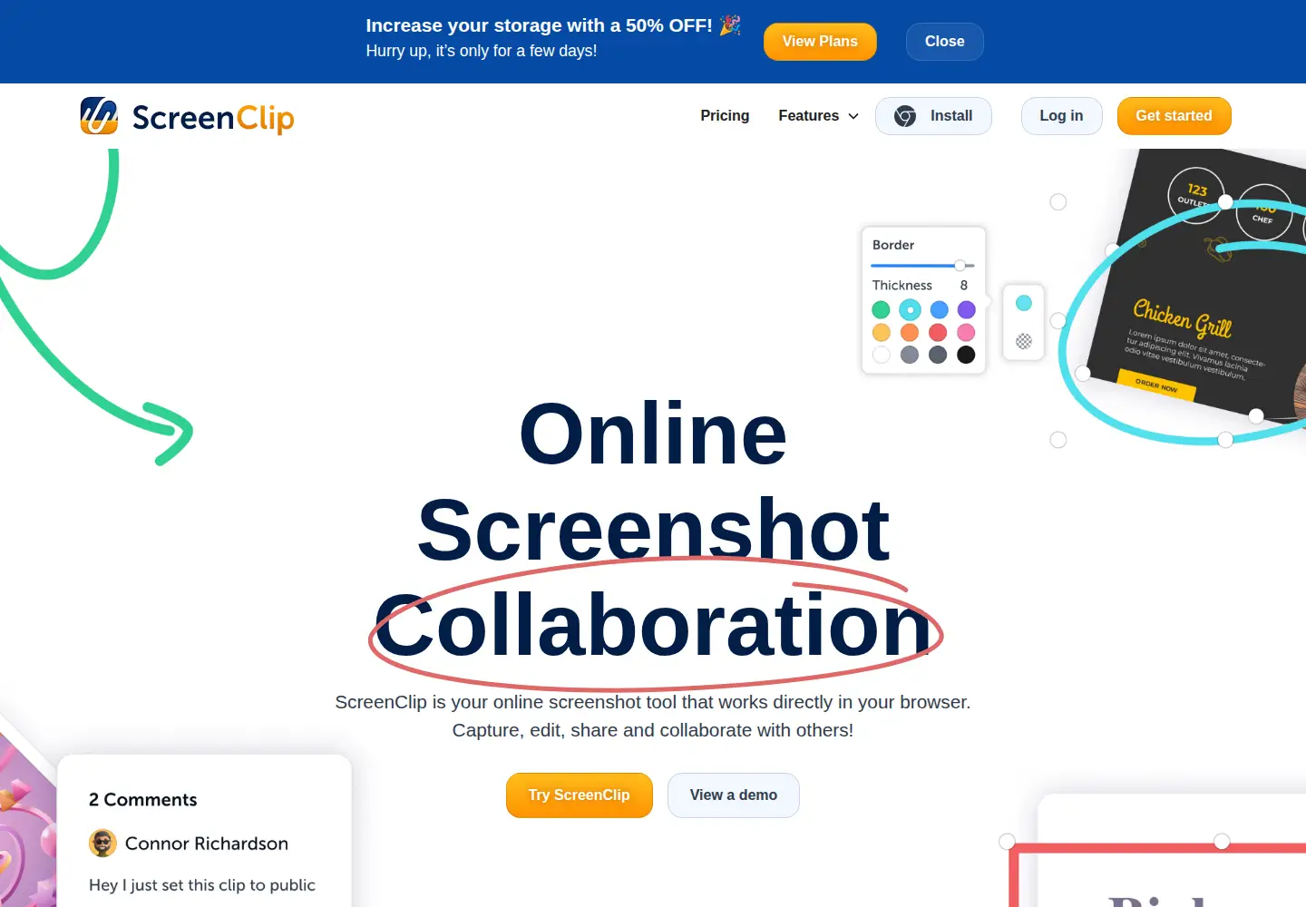 Screenshot of screenclip.com