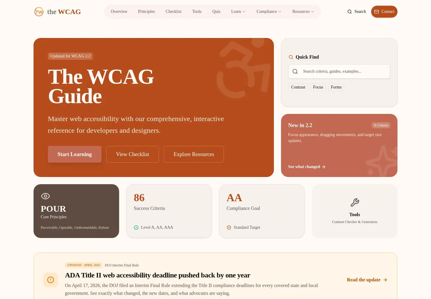 Screenshot of thewcag.com