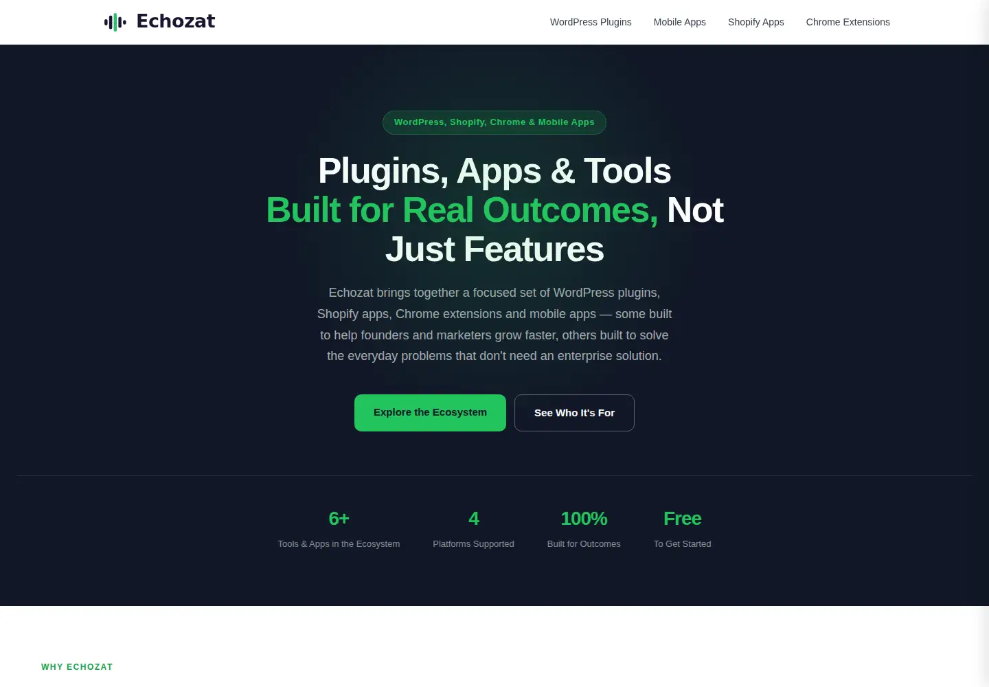 Screenshot of echozat.com