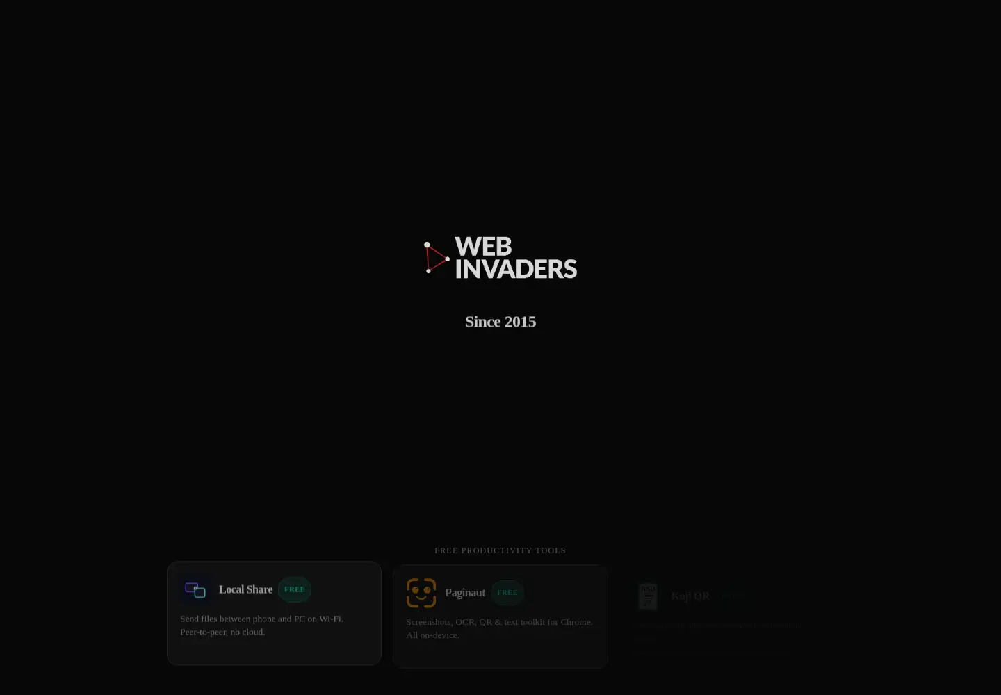Screenshot of webinvade.rs