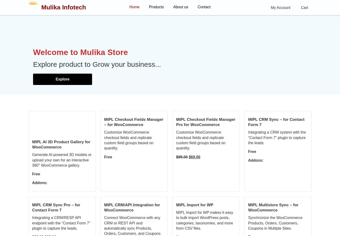 Screenshot of mulika.in