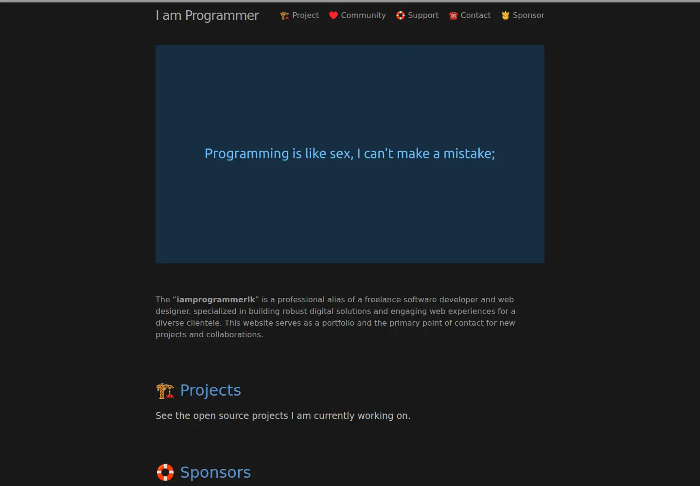 Screenshot of iamprogrammer.lk