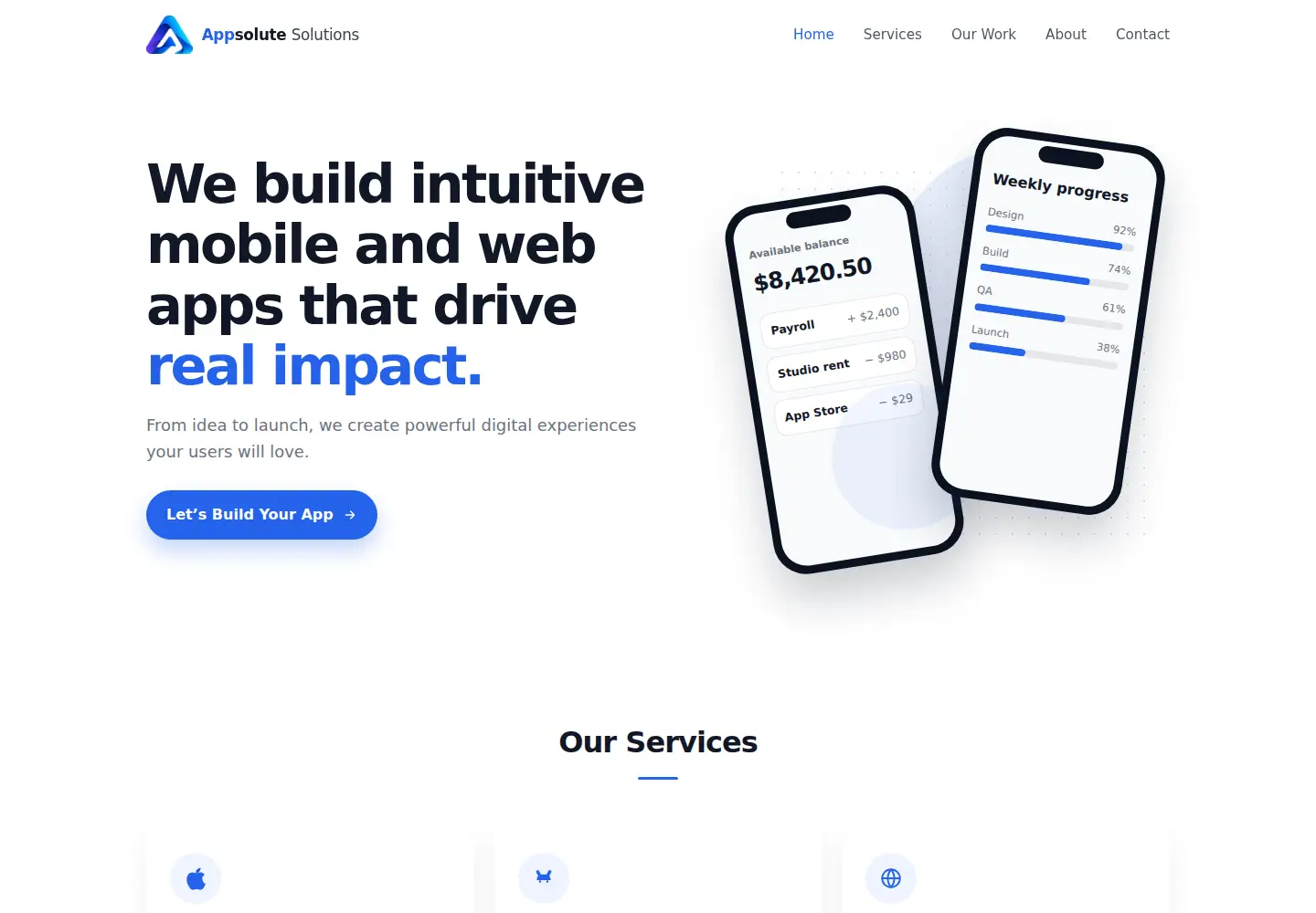 Screenshot of appsolutedev.com