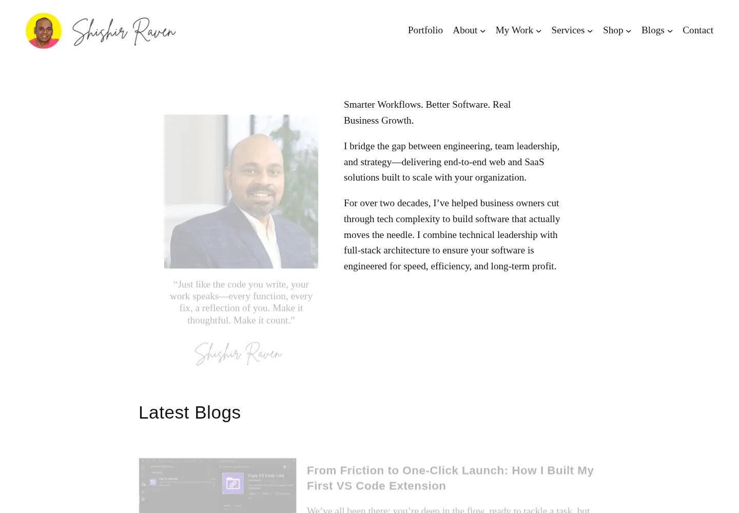 Screenshot of iamshishir.com