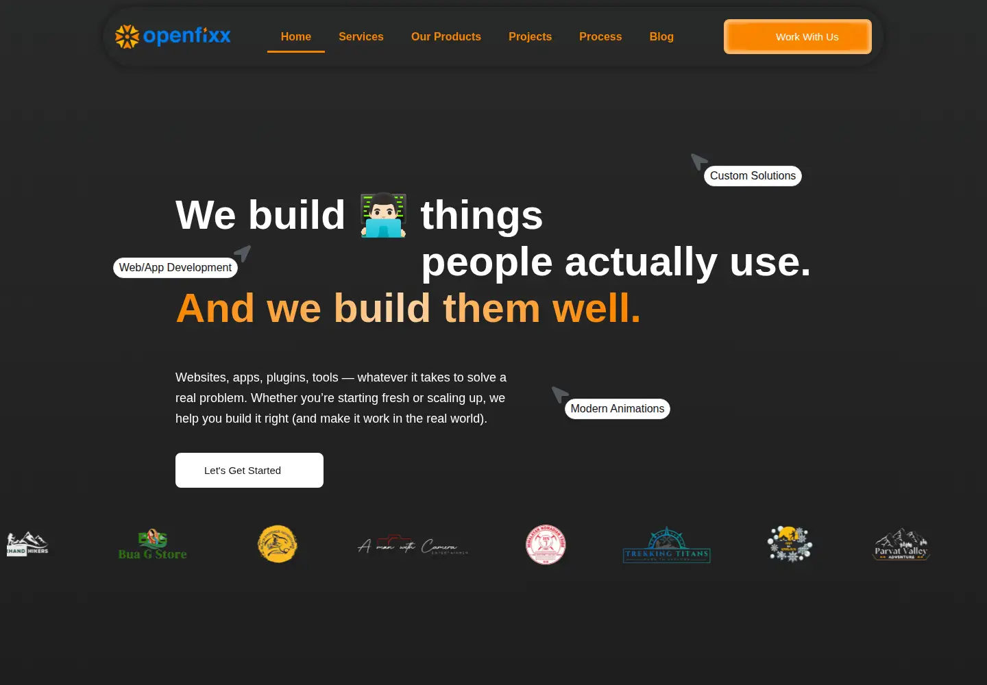 Screenshot of openfixx.com