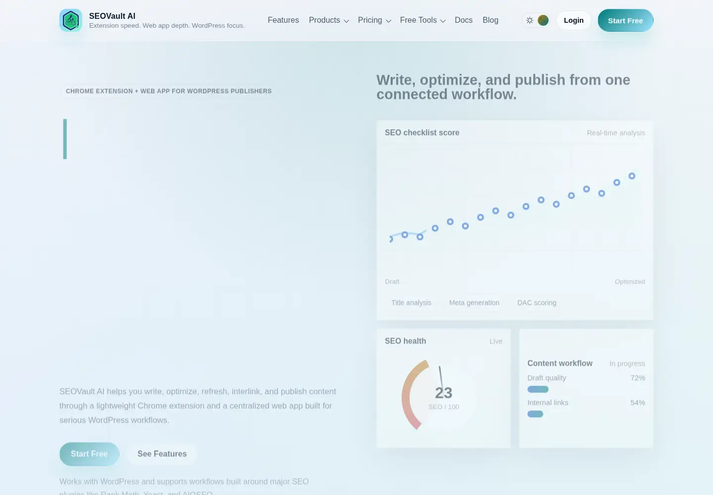 Screenshot of seovaultai.com