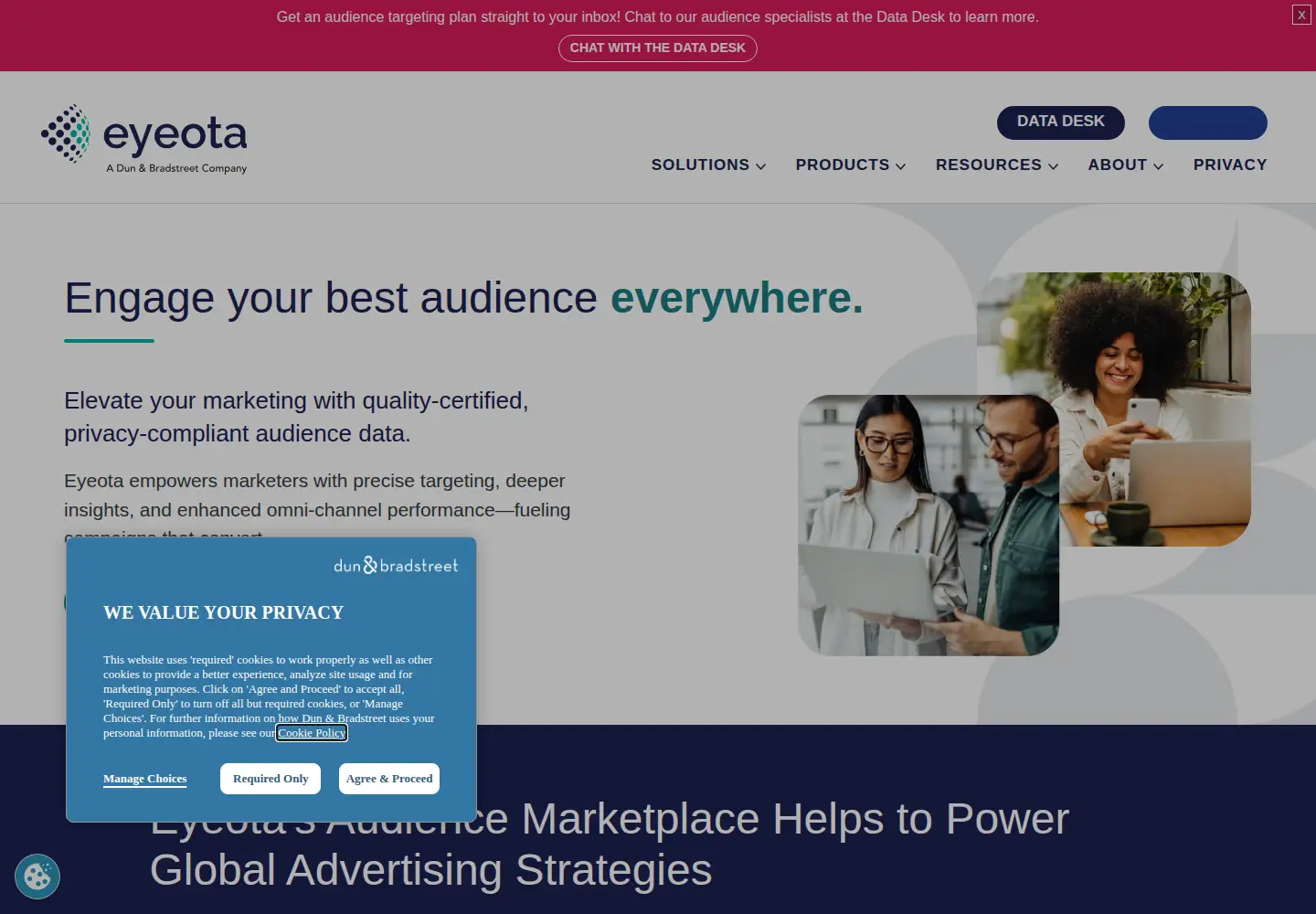 Captured homepage of eyeota.com in the current scan