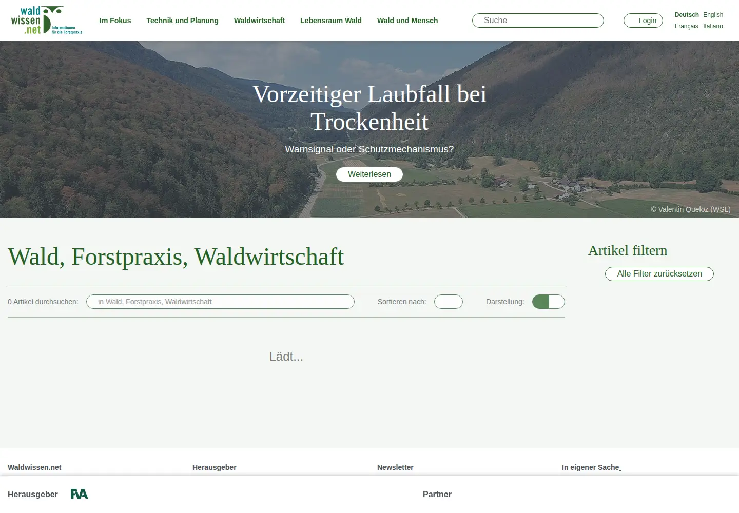 Screenshot of waldwissen.net
