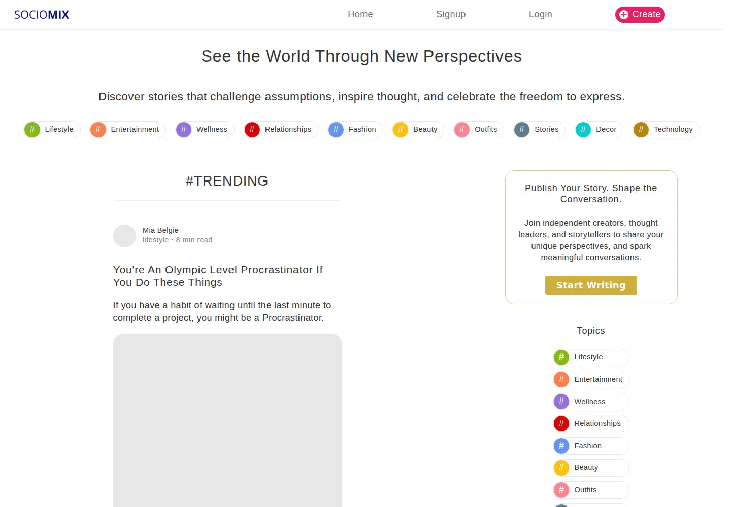 Screenshot of sociomix.com