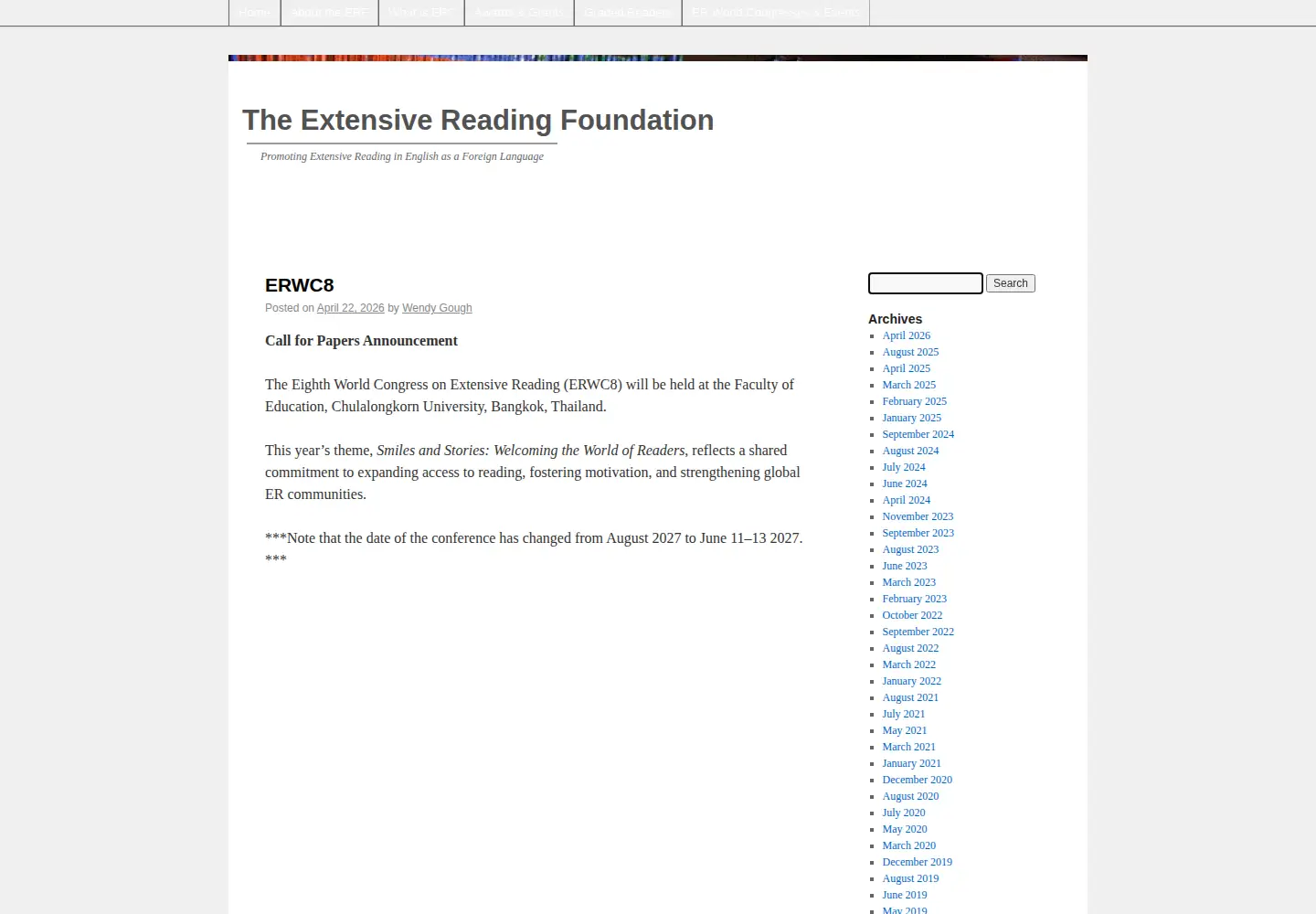 Screenshot of erfoundation.org