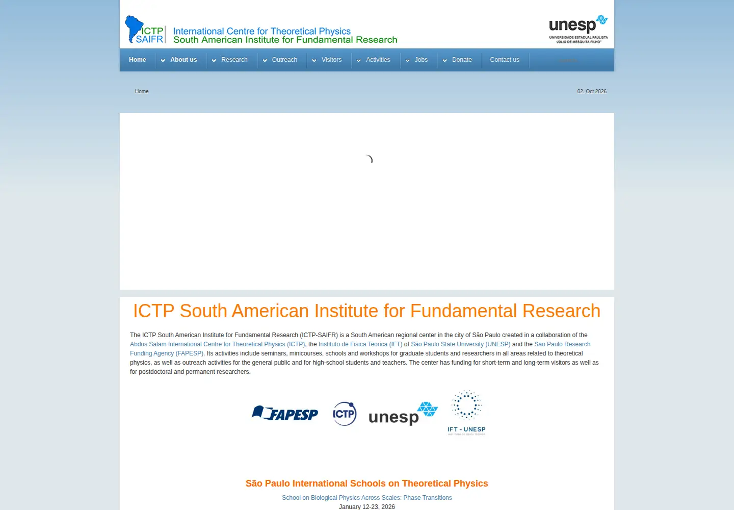 Screenshot of ictp-saifr.org