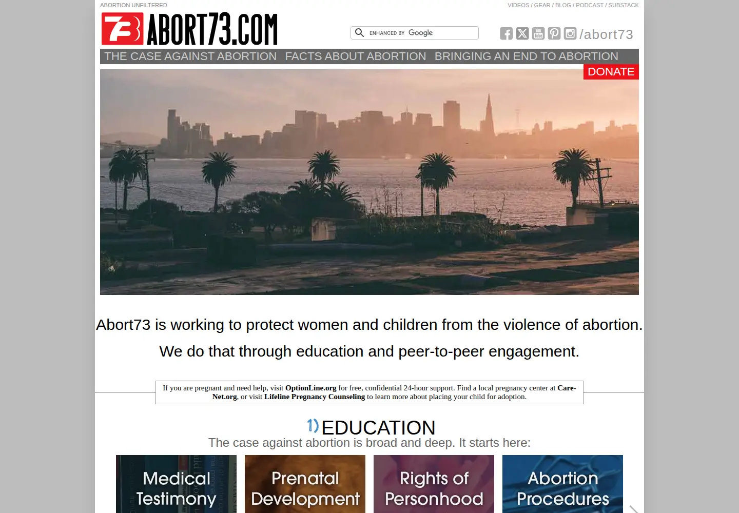 Screenshot of abort73.com