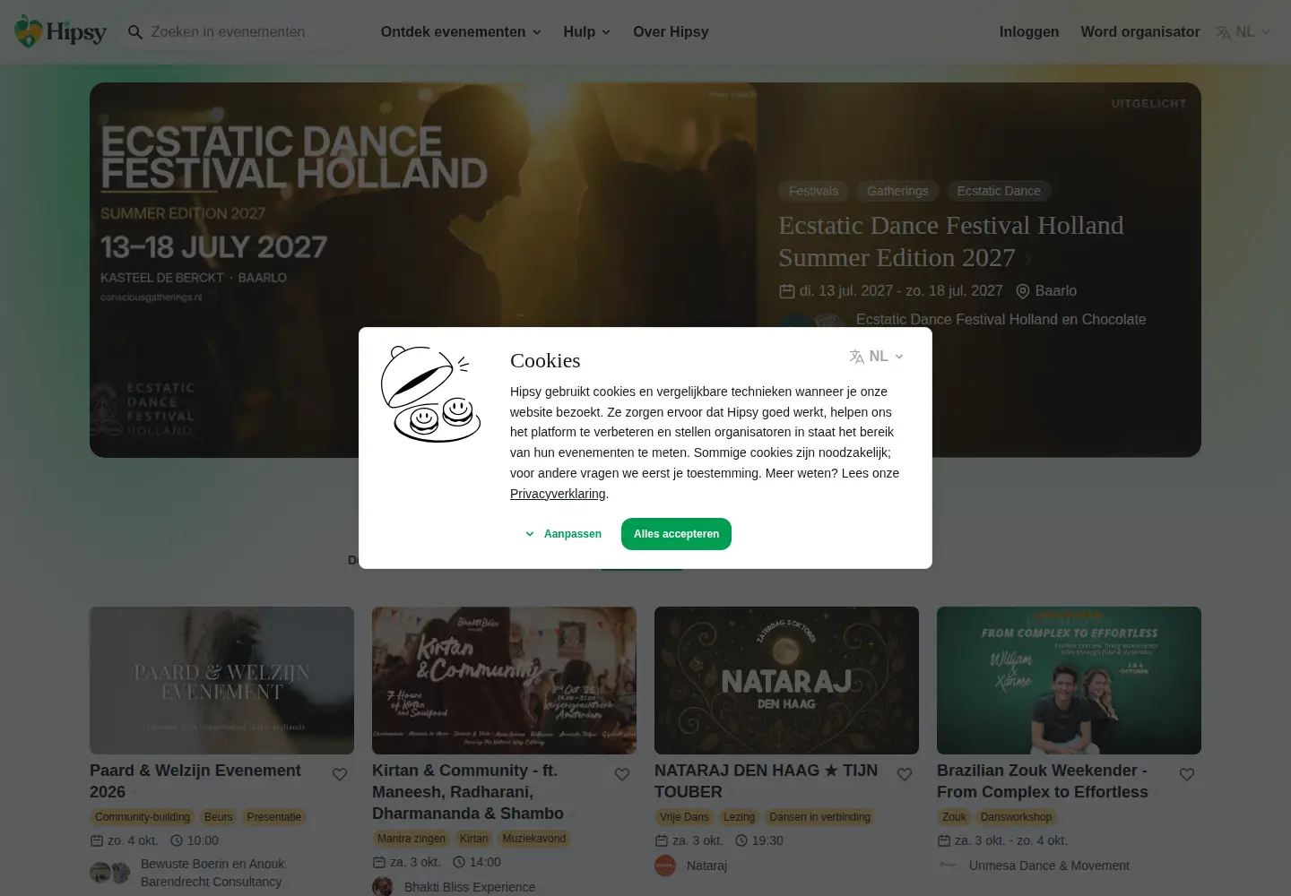 Screenshot of hipsy.nl