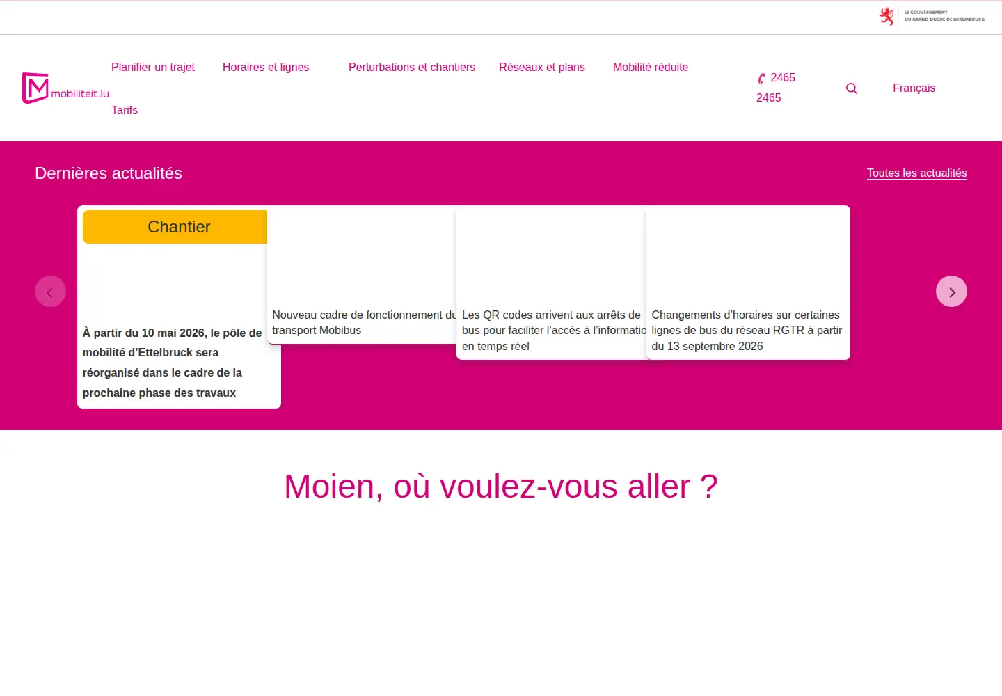 Screenshot of mobiliteit.lu