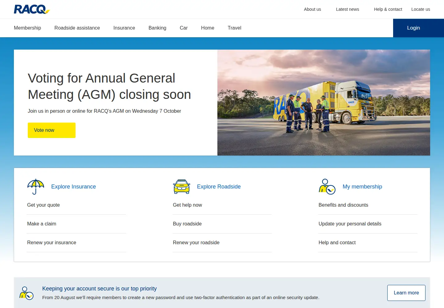 Screenshot of racq.com.au