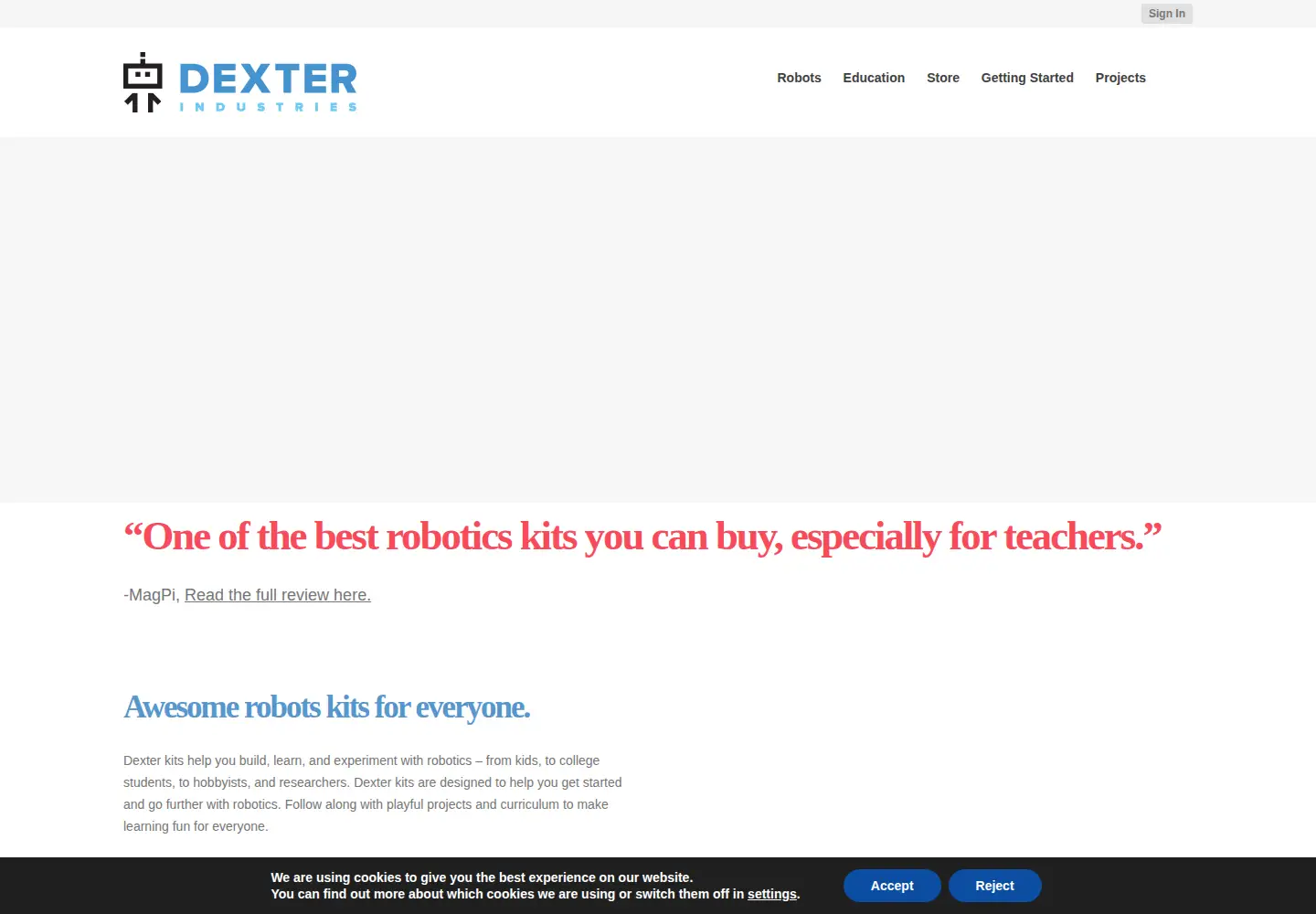 Screenshot of dexterindustries.com