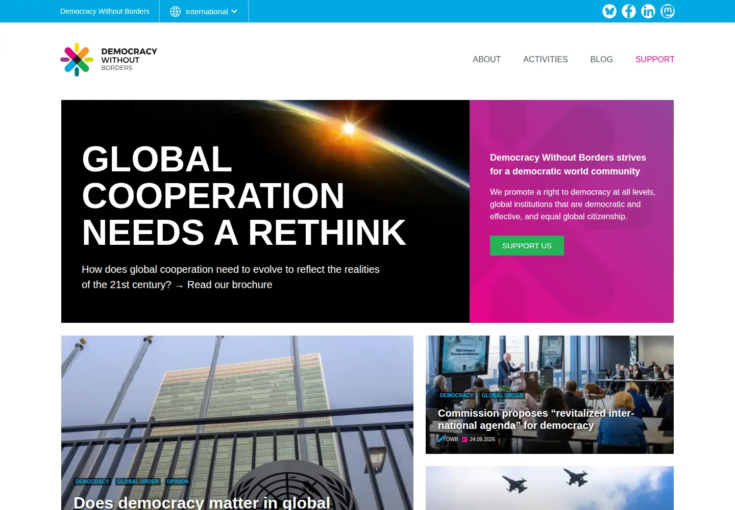 Screenshot of democracywithoutborders.org