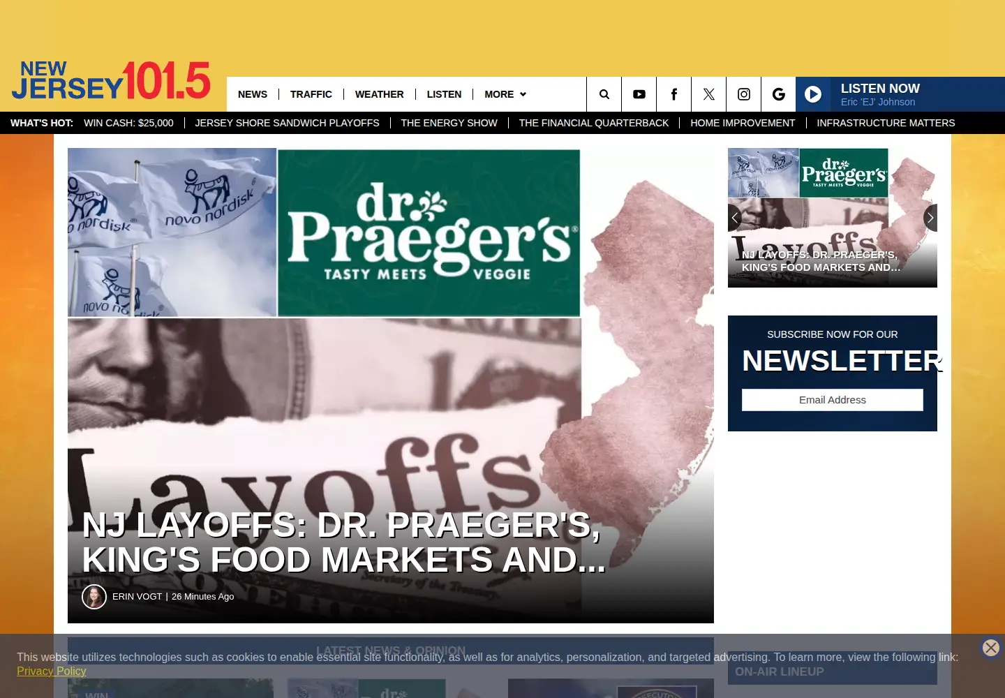 Screenshot of nj1015.com