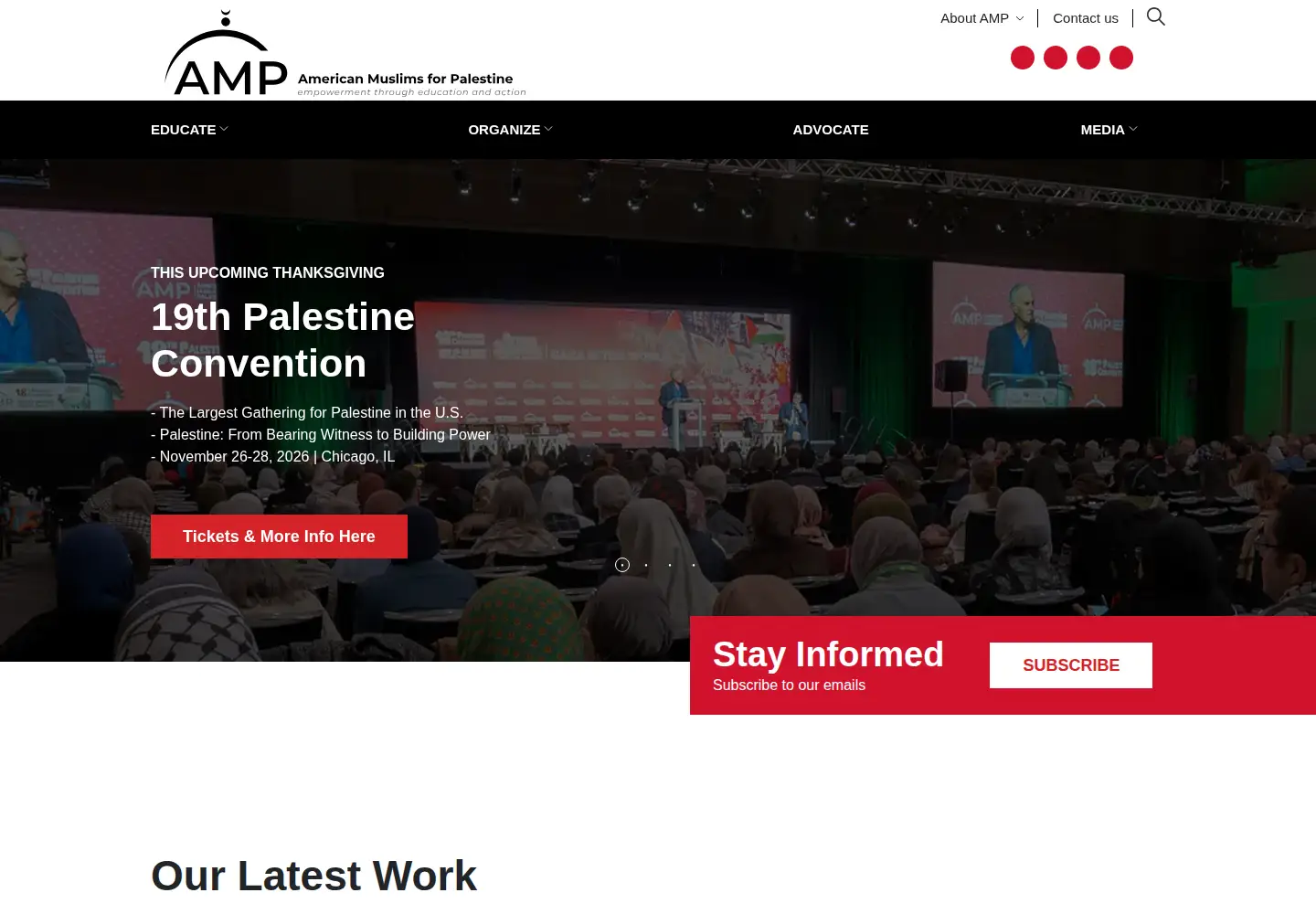 Screenshot of ampalestine.org