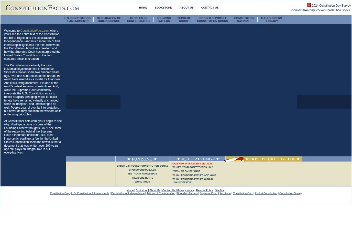 Captured homepage of constitutionfacts.com in the current scan
