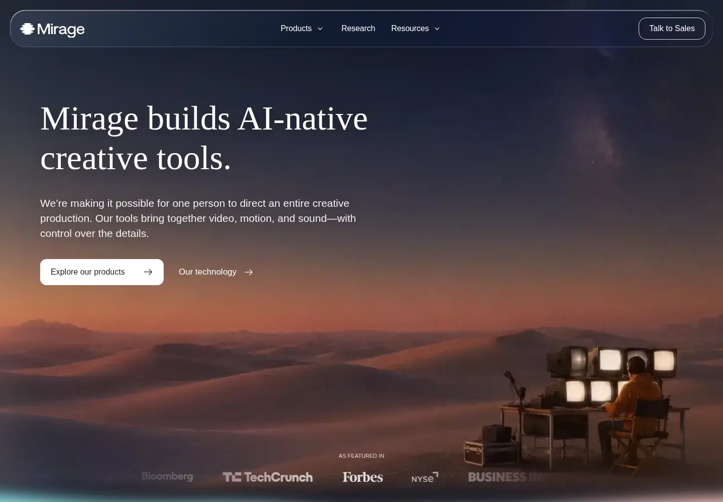 Screenshot of mirage.app