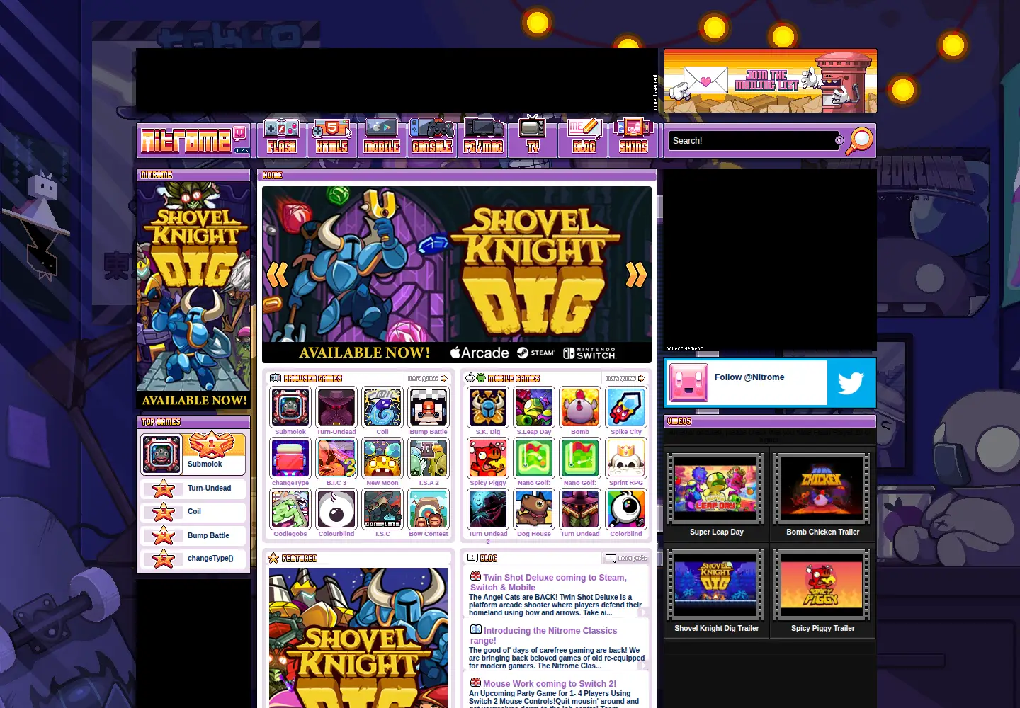 Screenshot of nitrome.com