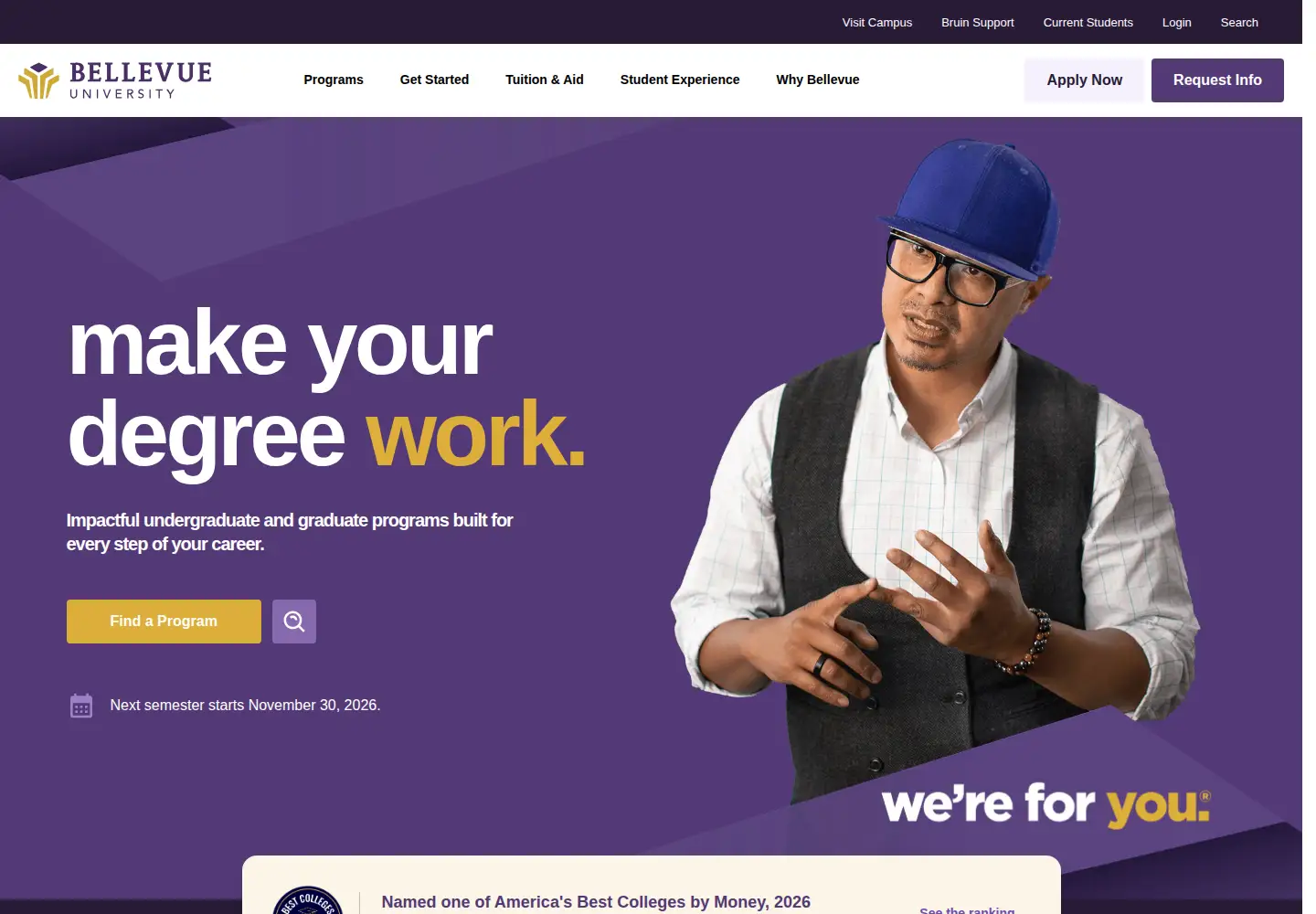 Screenshot of bellevue.edu