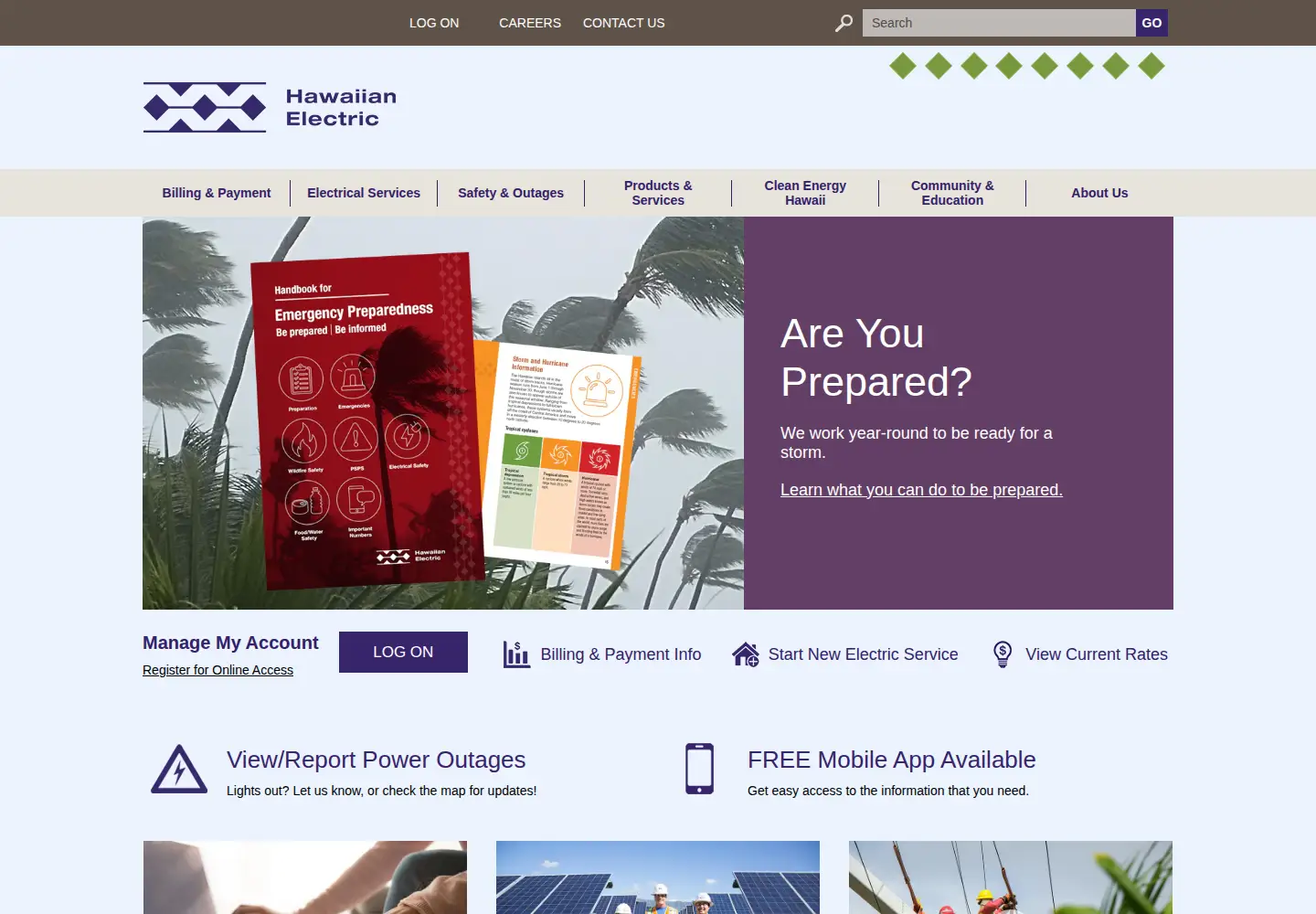 Screenshot of hawaiianelectric.com
