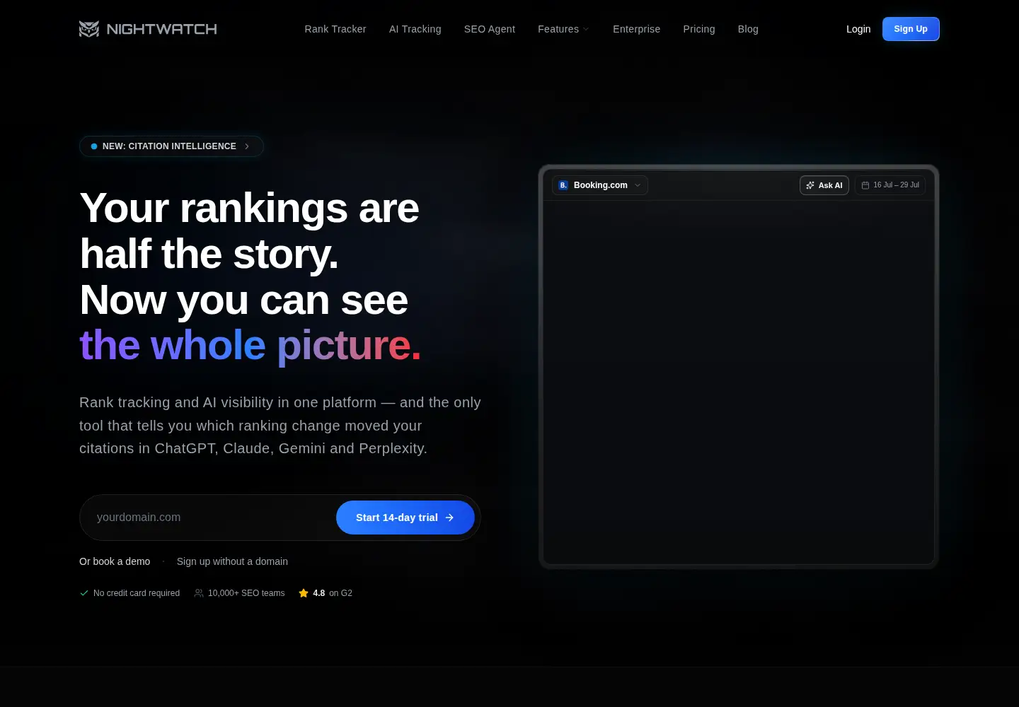 Screenshot of nightwatch.io
