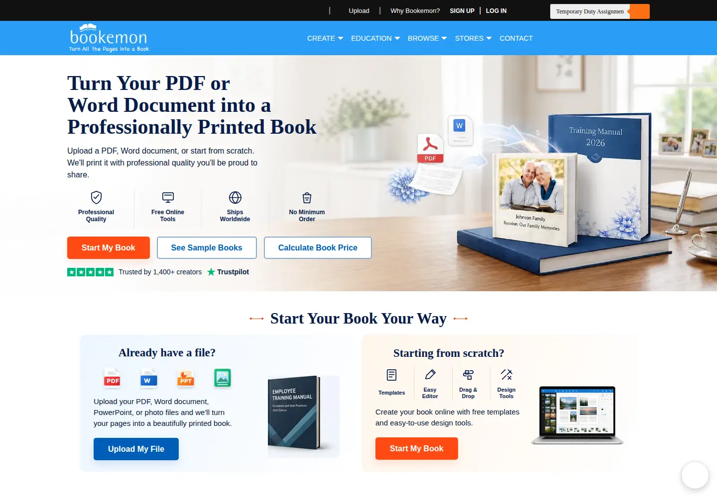 Screenshot of bookemon.com