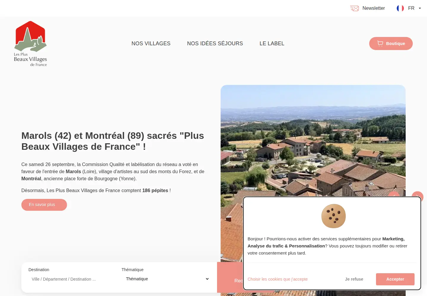 Screenshot of les-plus-beaux-villages-de-france.org