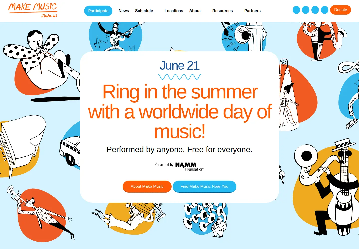 Screenshot of makemusicday.org