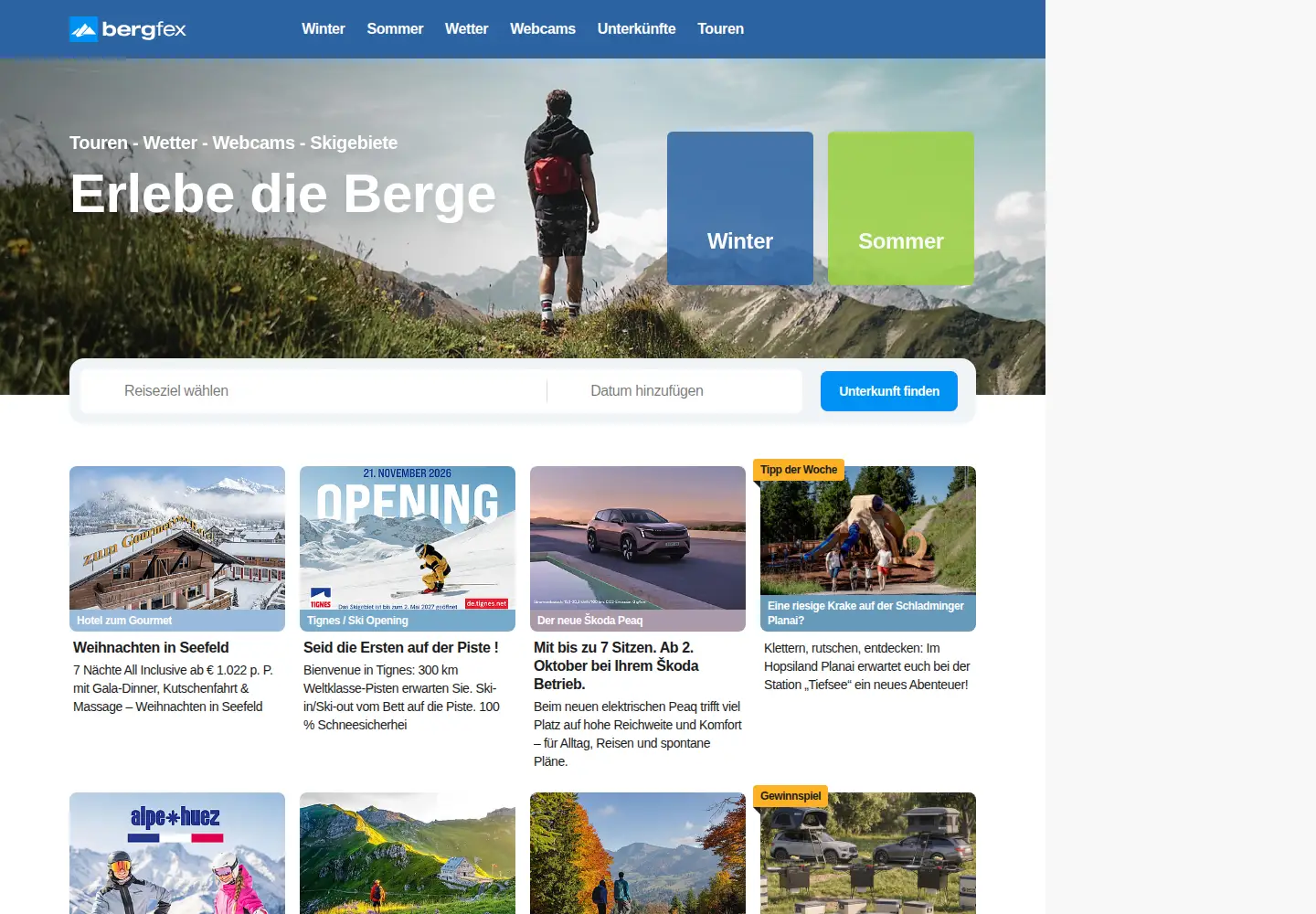 Screenshot of bergfex.at