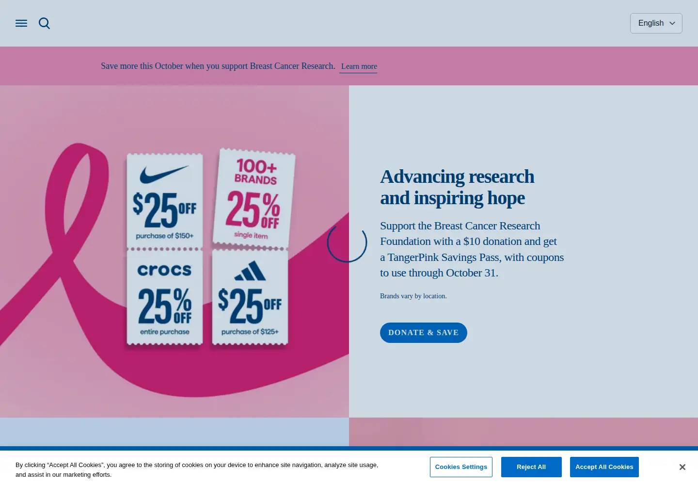 Screenshot of tanger.com