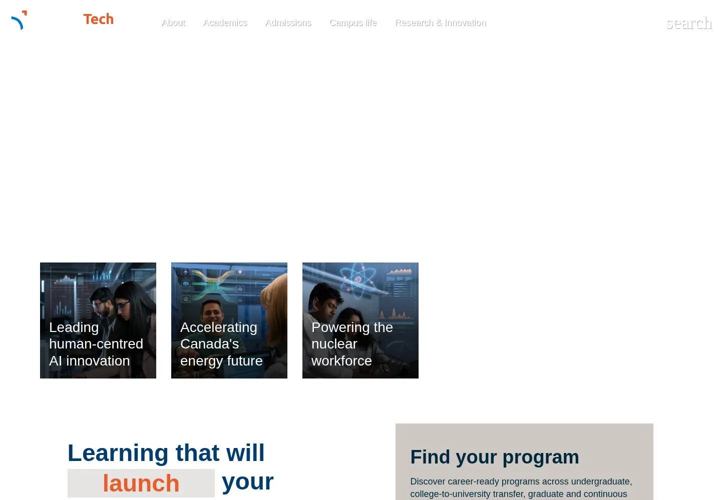 Screenshot of ontariotechu.ca