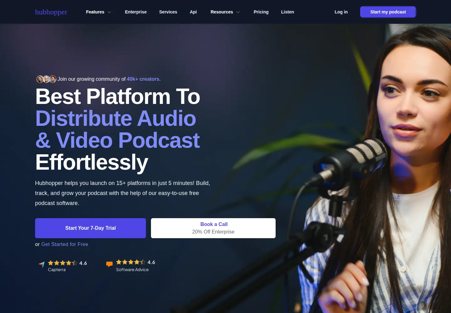 Screenshot of hubhopper.com
