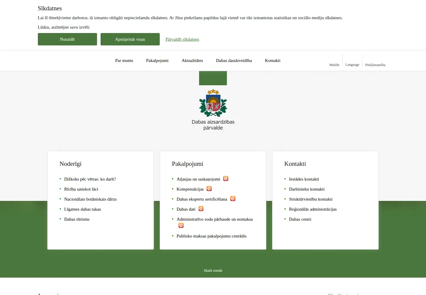 Screenshot of daba.gov.lv