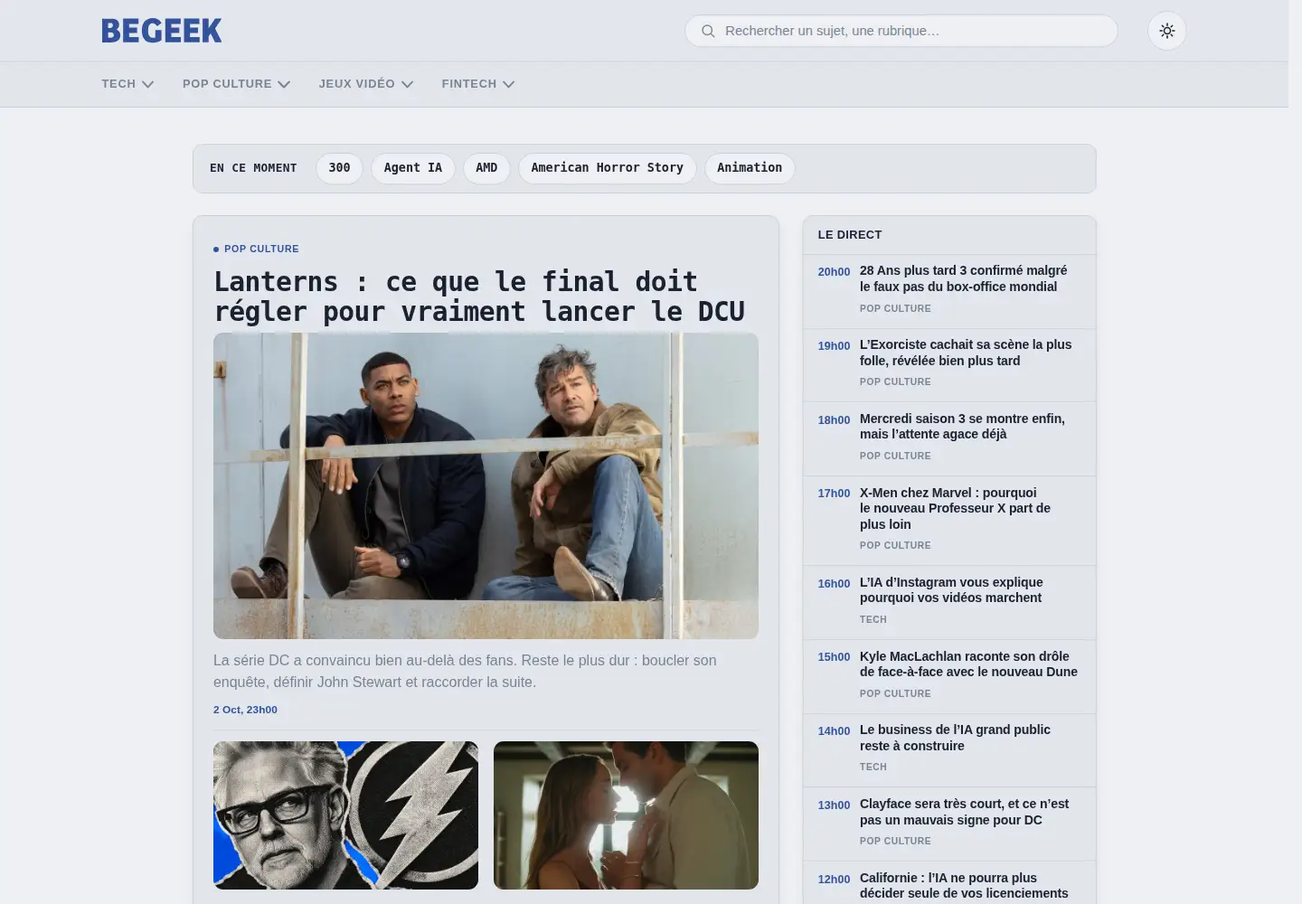 Screenshot of begeek.fr