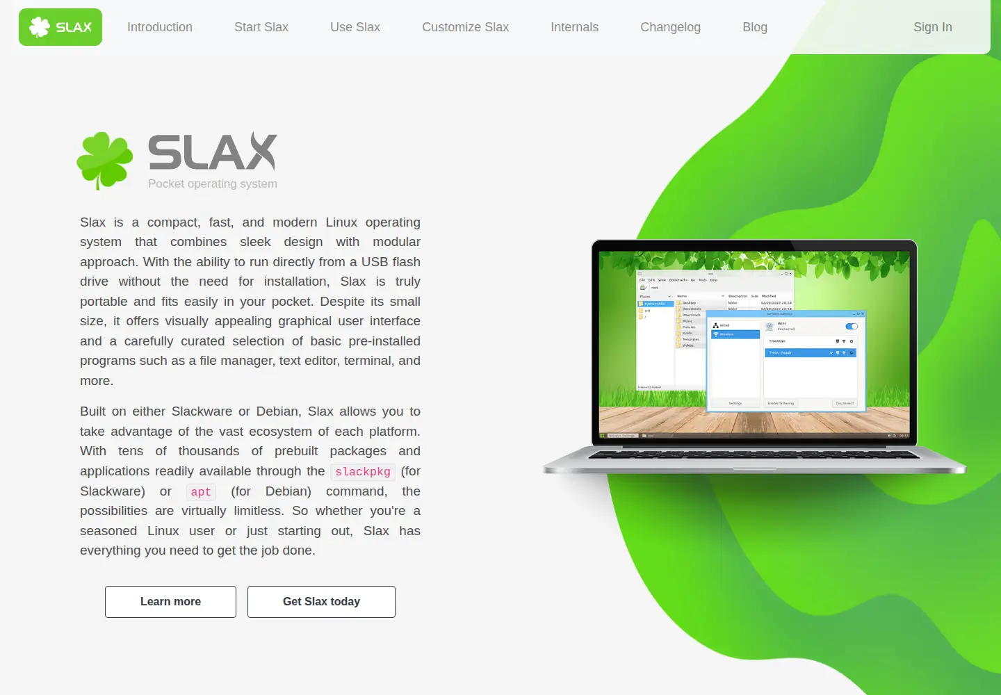 Screenshot of slax.org