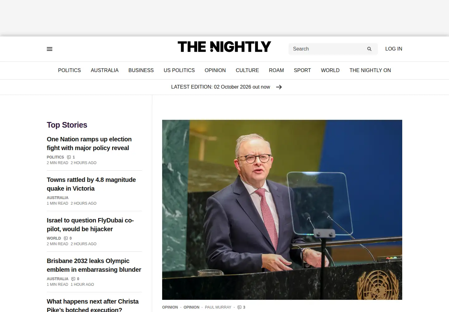 Screenshot of thenightly.com.au